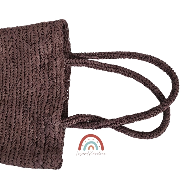 New! J. Crew Malta Handwoven Straw Bucket Tote in Rich Hickory - Picture 10 of 13